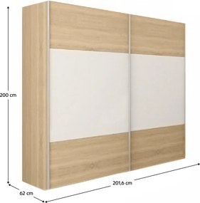 Hálószoba garnitúra (ágy 160x200 cm), tölgy sonoma/fehér, GABRIELA NEW