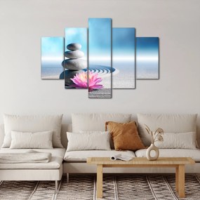 Homok, liliom és spa kövek képe (150x105 cm)