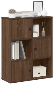barna tölgy színű szerelt fa könyvszekrény 60x24x76,5 cm