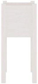 2 db fehér tömör fenyőfa kerti virágtartó 31 x 31 x 70 cm