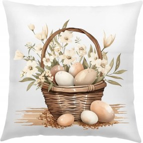 Húsvéti Párnahuzat 40x40 cm Színes Tavaszi Mintákkal