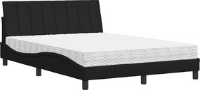 vidaXL fekete szövet ágy matraccal Hanko 120x200 cm