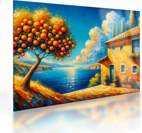 Üveg kép - Ház narancsokkal II. (70x50 cm)