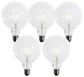5 darabos E27 3 fokozatban dimmelhető LED spirál izzószálas G125 4W 450 lm 2700K