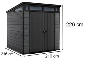 Cortina 7x7 műanyag kerti ház szürke