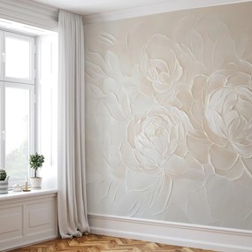 Fotótapéta - Elegáns bézs virágok (147x102 cm)