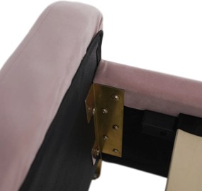 Ágy, rózsaszín/gold arany króm, 180x200, KAISA