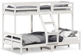fehér tömör fenyőfa emeletes ágy 80 x 200/120 x 200 cm