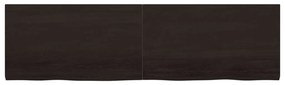 sötétbarna kezelt tömör tölgyfa fali polc 180 x 50 x (2-4) cm