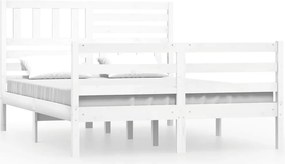 vidaXL fehér tömör fa ágykeret 120 x 190 cm (Small Double)