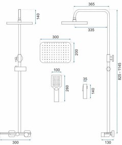 Rea Helix, falra szerelhető zuhanygarnitúra termosztatikus csapteleppel és bidézuhannyal, matt fekete, REA-P6618