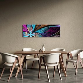 Kép - absztrakció, virág (órával) (90x30 cm)