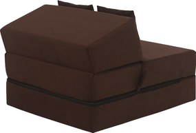 Összecsukható matrac/fotel, 2v1, barna, PELOS
