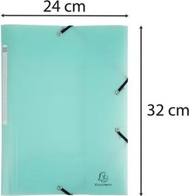 Gumis mappa, PP, A4, EXACOMPTA Chromaline Pastel, zöld (EX55173E)