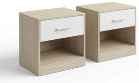 Éjjeliszekrények NOVERA szett 2 db 39x28 cm, bézs/fehér