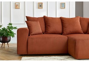 Narancssárga bársony sarokkanapé Enjoy – Bobochic Paris