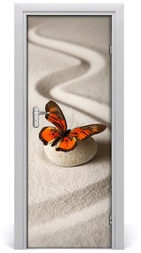 Ajtómatrica Zen kő és pillangó 75x205 cm