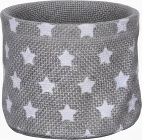 Juta virágtartó fedél, juta virágtartó csillag mintával 8 x ⌀10 cm szürke