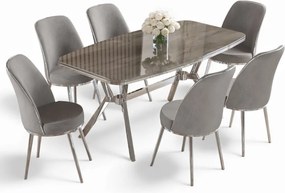 Lena étkezőgarnitúra, antracit-króm, 160 cm – TR240CHR2889