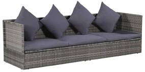 vidaXL szürke polyrattan kerti ágy 200 x 60 cm