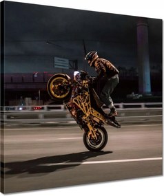 Vászonkép 40x40 Motorral egy keréken