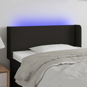 fekete szövet LED-es fejtámla 93 x 16 x 78/88 cm