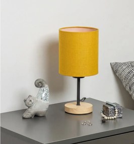 BRILAGI - Asztali lámpa NUBILA WOOD 1xE27/25W/230V tölgy/fekete/sárga