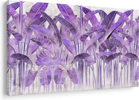 Kép - Lila levelek vakolatban (90x60 cm)
