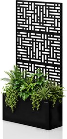 Fém kerti pergola virágládával 3in1, fekete, 900x1800x300 mm: ROSE