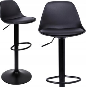 Hoker Bárszék Forgó Konyha Nappali Állítható Fekete Loft