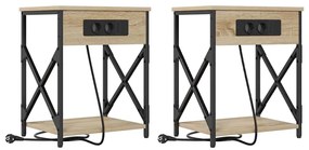 Éjjeliszekrény 2 pcs sonoma tölgy 41 x 31 x 51 cm Faanyag