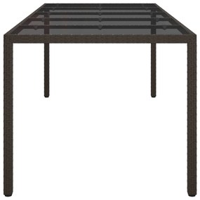 Kerti Étkezőasztal Barna 250x100x75 cm Polirattan