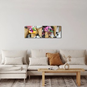 Fagylaltok képe (órával) (90x30 cm)