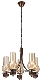 Brilagi - LED Csillár láncon COTTAGE 5xE14/40W/230V tölgy/barna