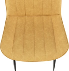 Szék, ekobőr sárga/fekete, HAZAL