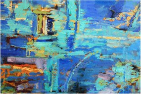 Kép - Absztrakt olajfestmény (90x60 cm)