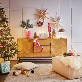 X-MAS üveggömb koszorú, színes Ø25cm