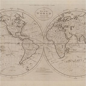 Dekoratív Fotótapéta Hálószobába Régi térkép 250x250 Ragasztó