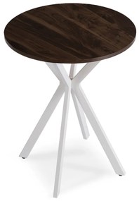 Kerek Étkezőasztal Dió/Fehér Színben. LAUREN 60 cm