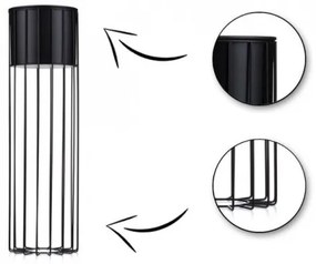 Fém virágcserép LOFT 70x20 cm fekete