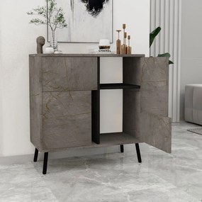 Darien - Gordion Marble, Black Wood