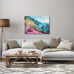 Kép - Rózsaszín part menti út (70x50 cm)