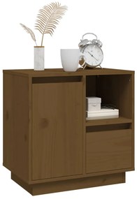 2 db mézbarna tömör fenyőfa éjjeliszekrény 50 x 34 x 50 cm