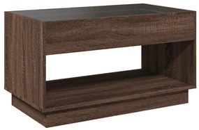barna tölgy végtelen hatású LED-es dohányzóasztal 90x50x50 cm