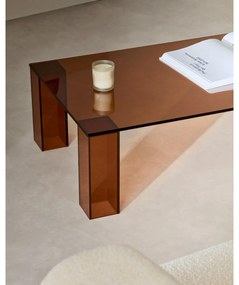 Barna üveg dohányzóasztal 60x140 cm Adularia – Kave Home