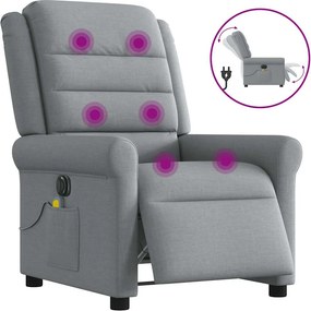 vidaXL világosszürke szövet dönthető elektromos masszázsfotel