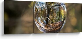 Kép - Tükröződés az üveggömbben (órával) (90x30 cm)