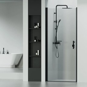 Madeira Black 100 nyíló zuhanyajtó, 190cm, 6mm