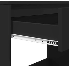 vidaXL Asztal fiókkal tárolóval Fekete 100 x 50 x 78 cm Faanyag