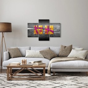 Fekete alapon színes négyzetek képe (90x60 cm)